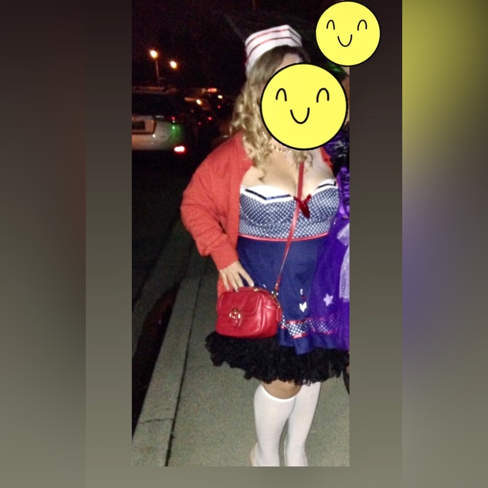 Pinup sexy Blue  sailor costume. Xl